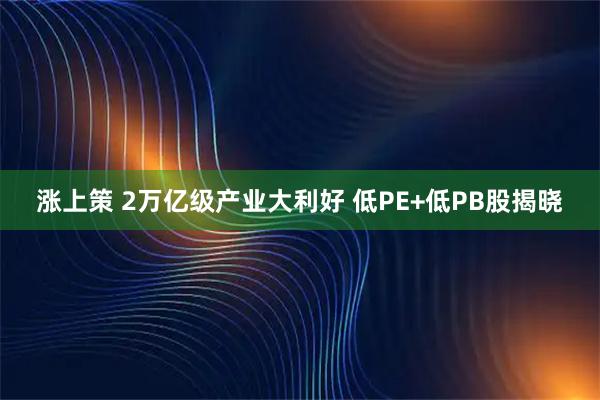 涨上策 2万亿级产业大利好 低PE+低PB股揭晓
